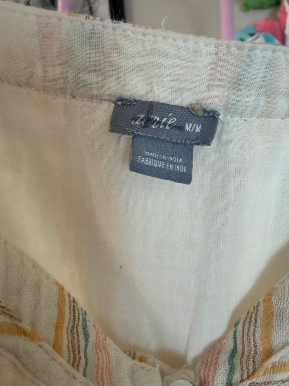 AERIE | MIDI PASTEL STRIPED V NECK DRESS - Picture 3 of 5